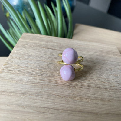 Kazuri Strikkering - Perlen Giraf messing