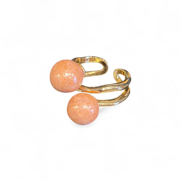 Kazuri Strikkering - Fawn forgyldt