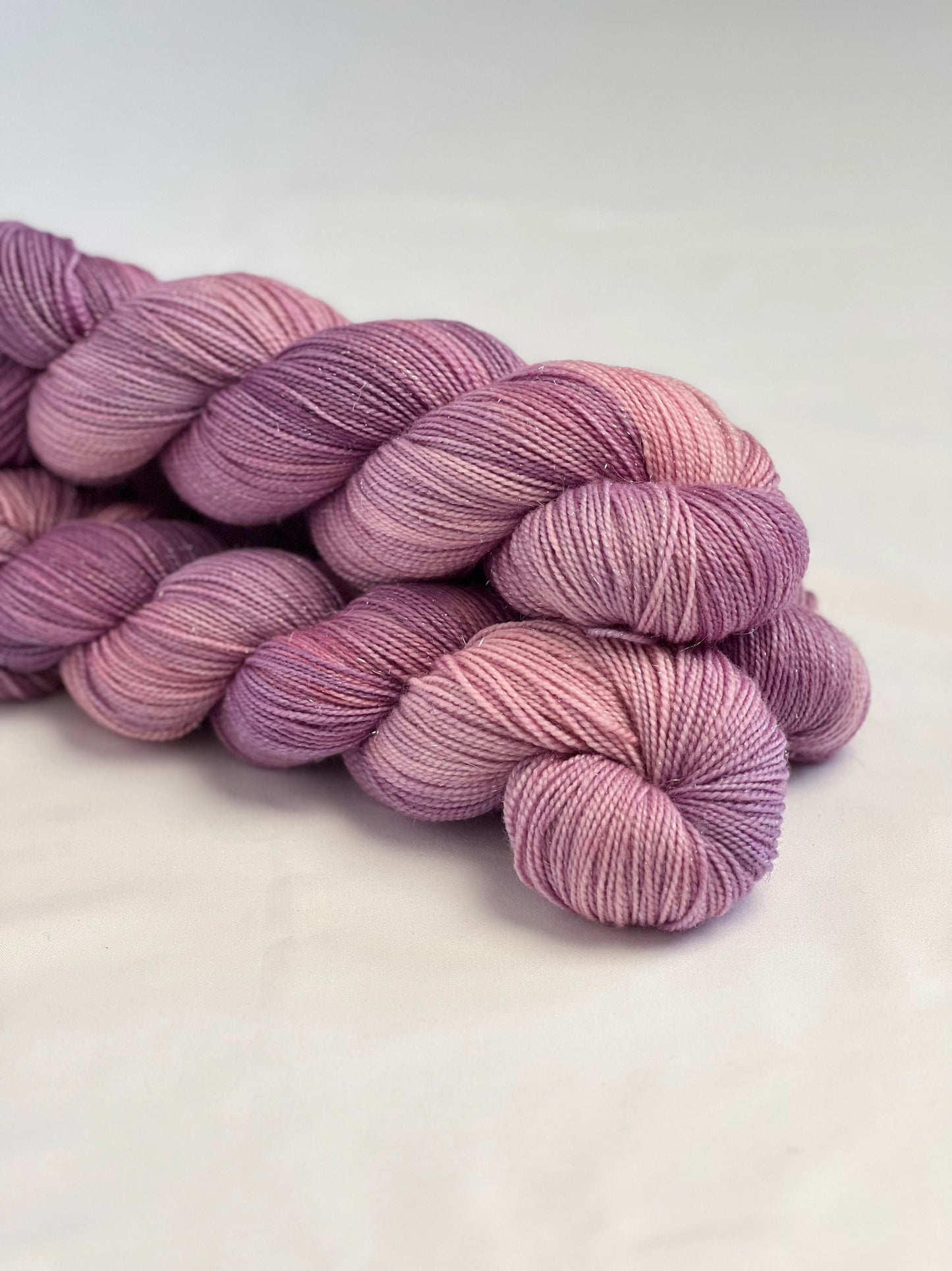 Unik Garn Glitter Sock - Ærteblomst
