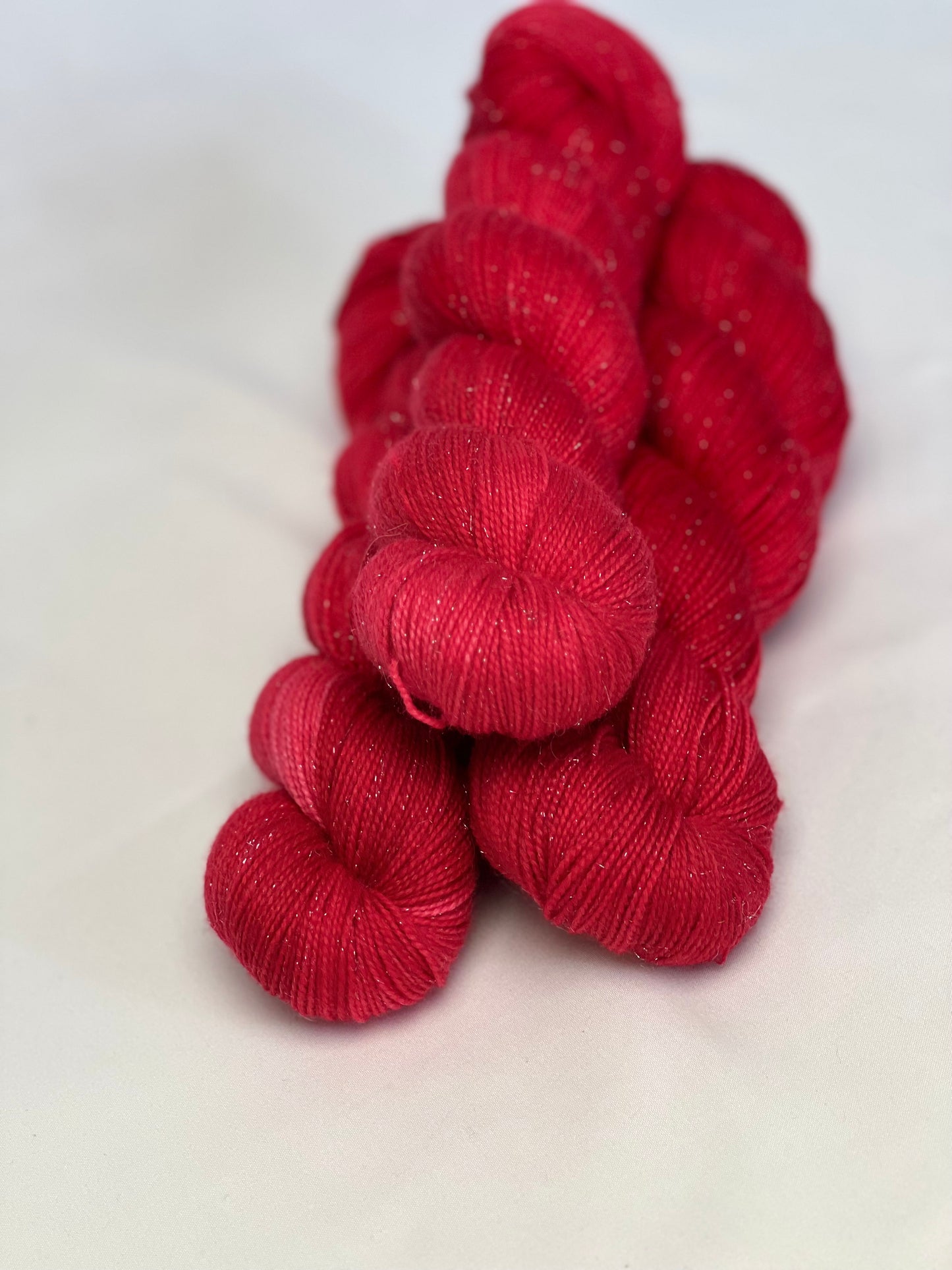 Unik Garn Glitter Sock - Røde Æbler