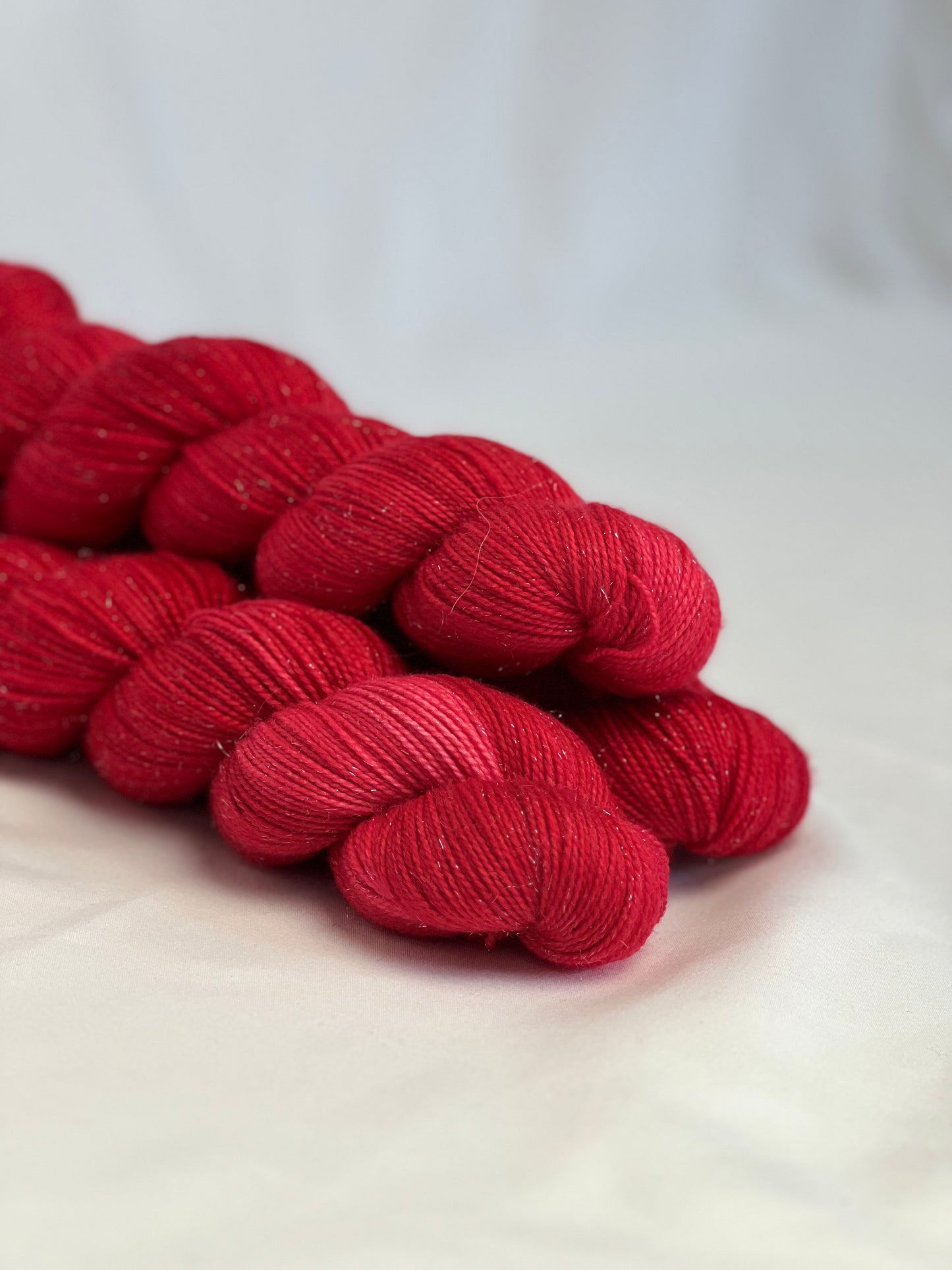 Unik Garn Glitter Sock - Røde Æbler