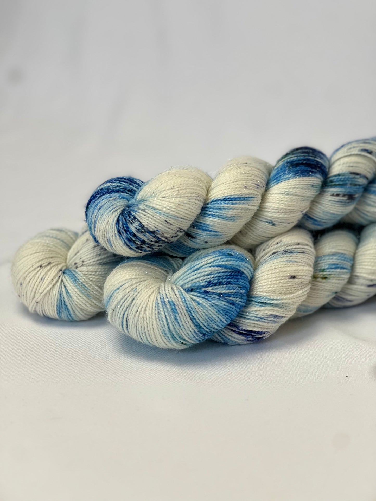 Unik Garn Glitter Sock - Blå Svaler