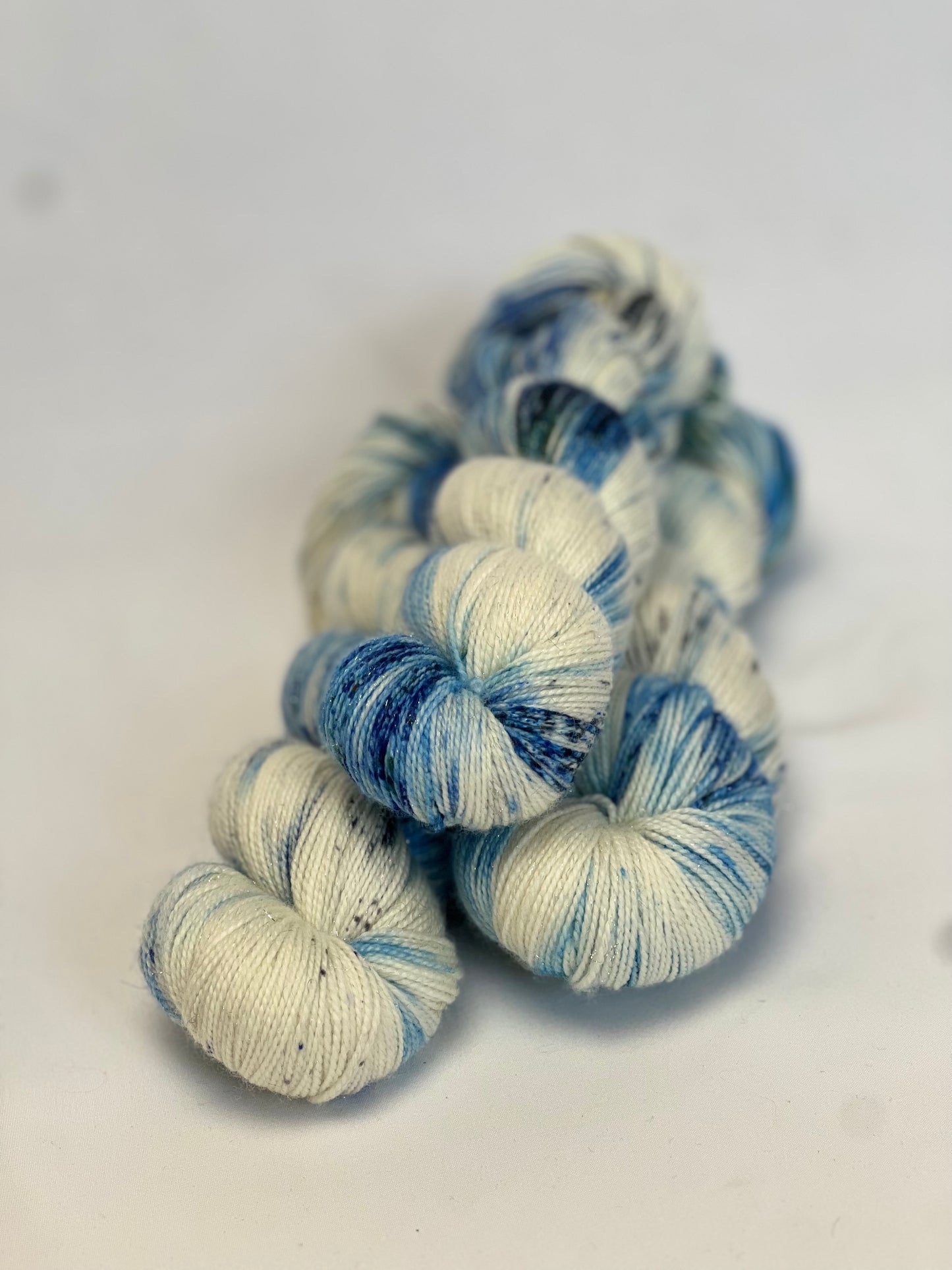 Unik Garn Glitter Sock - Blå Svaler