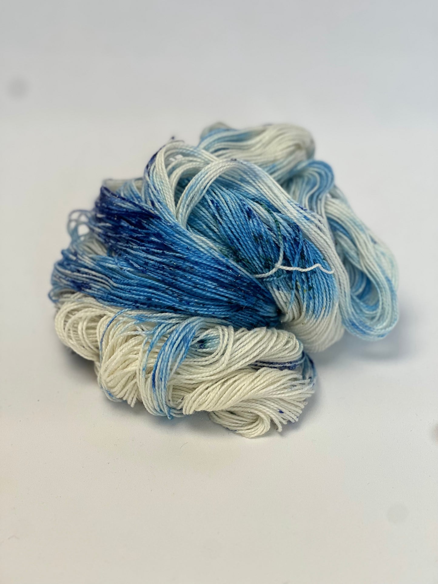 Unik Garn Glitter Sock - Blå Svaler