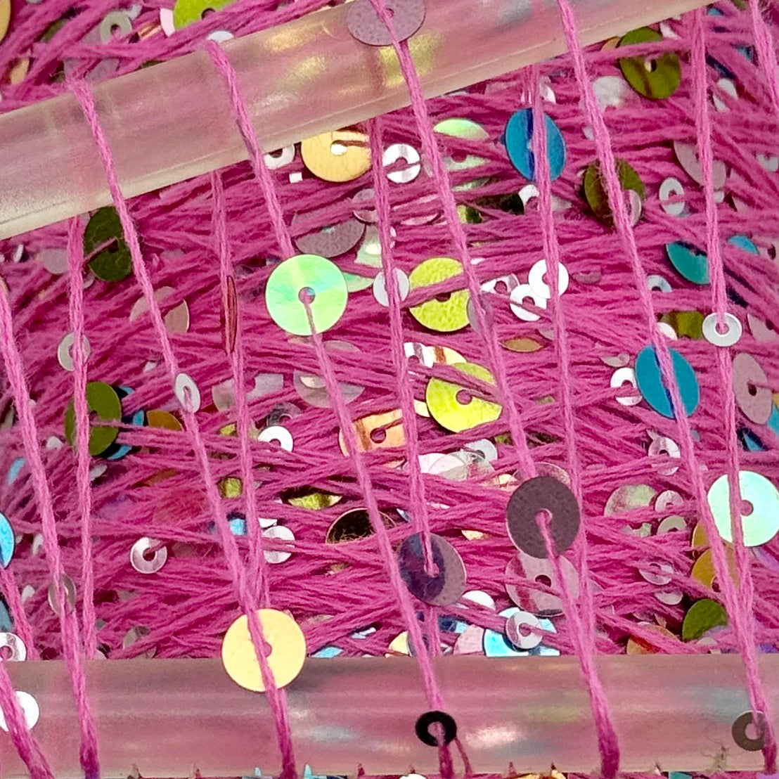 Wolle Halle Paillet Garn - Neon Pink