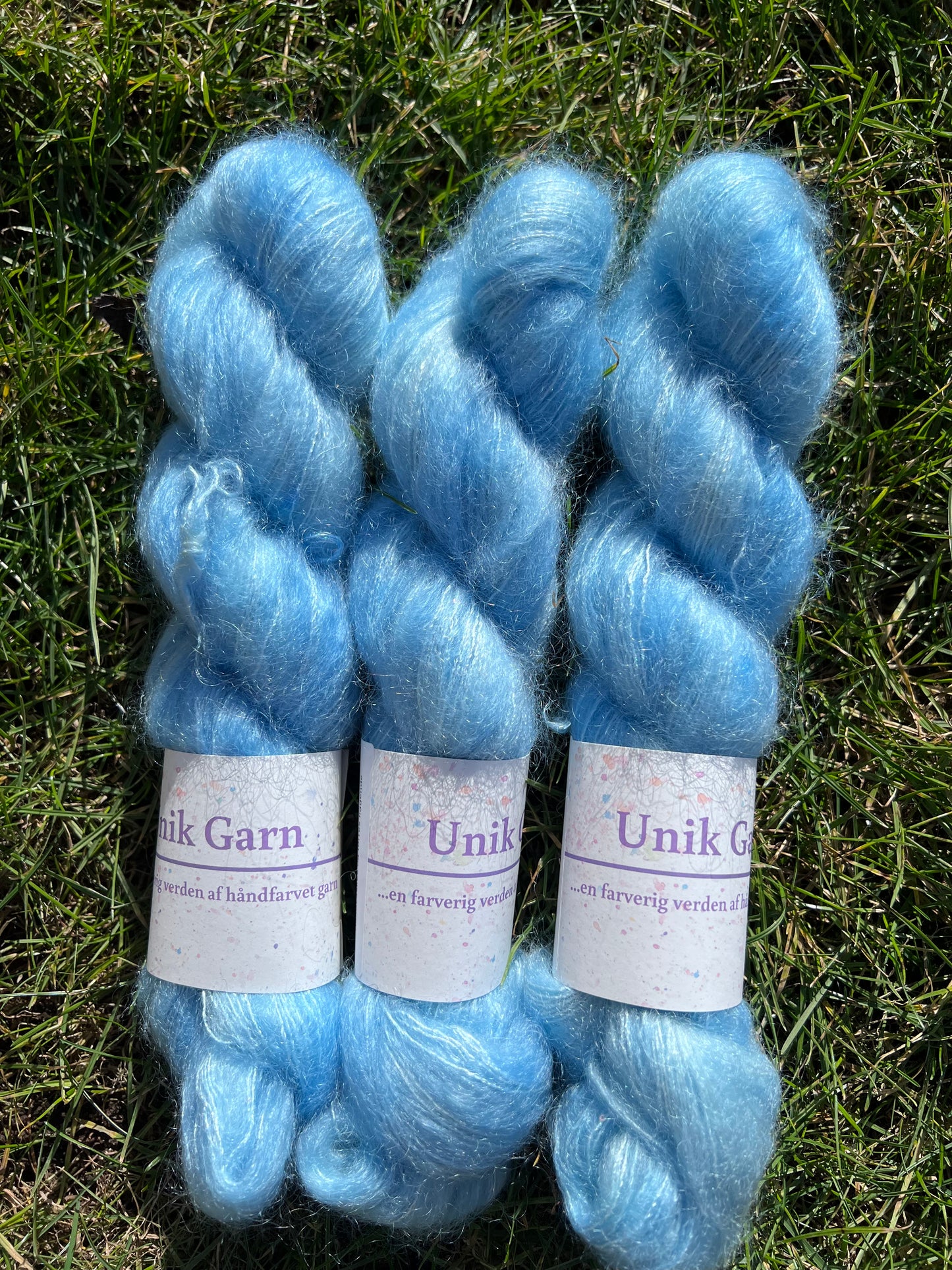 Unik Garn Silk Mohair Sequin - Himmelblå