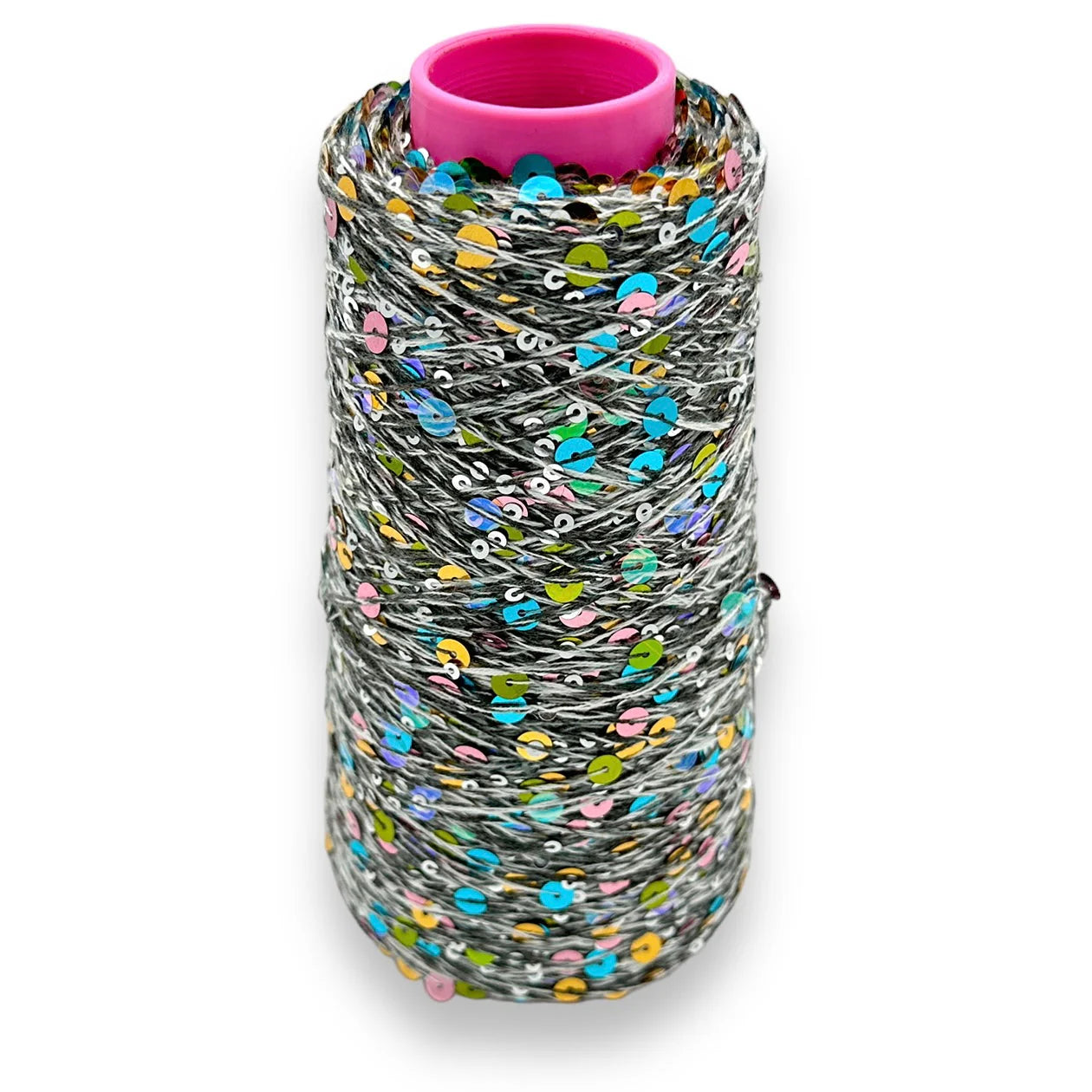 Wolle Halle Paillet Garn - Grau Weiss Multi