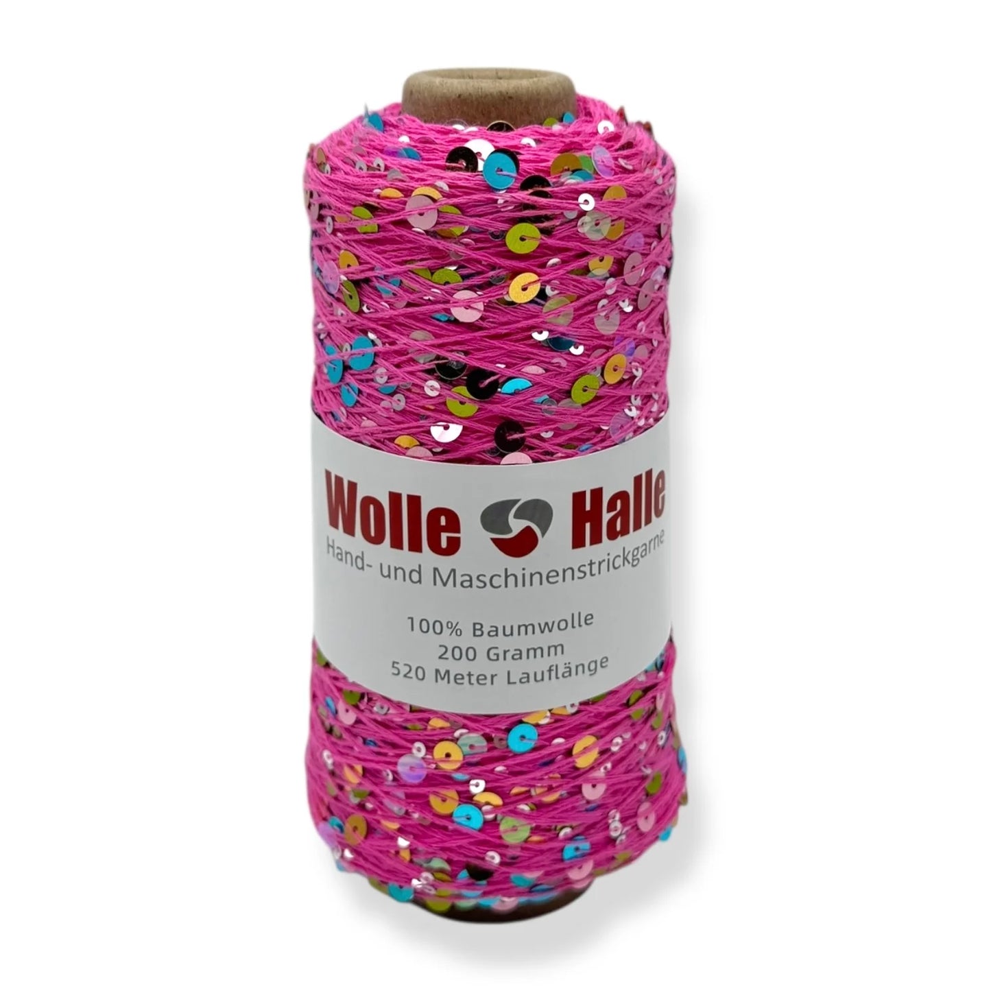 Wolle Halle Paillet Garn - Neon Pink