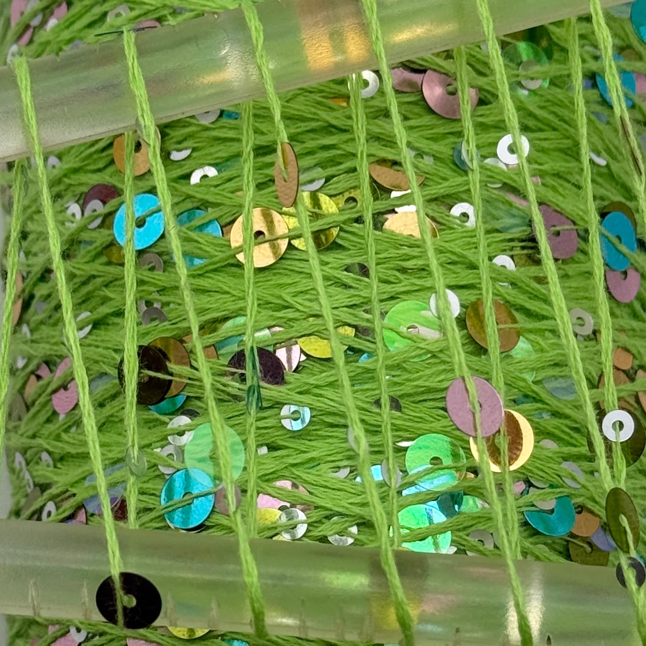 Wolle Halle Paillet Garn - Neon Grün